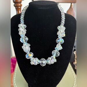 Crystal Aurora Borealis Statement Necklace - Unbranded